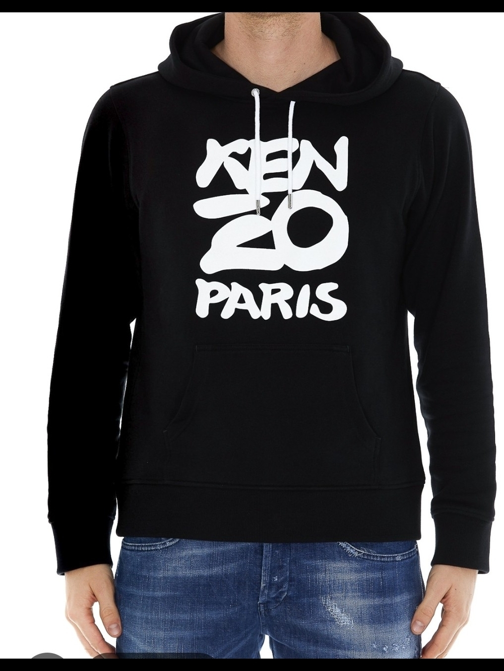Kenzo Paris Men's Black Pullover Hoodie Sweatshirt Size L